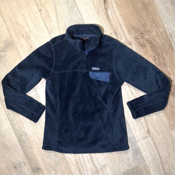 Patagonia Re-Tool Snap-T Pullover Blue Sweater Sweatshirt Polartec Womens Medium - Picture 1 of 6
